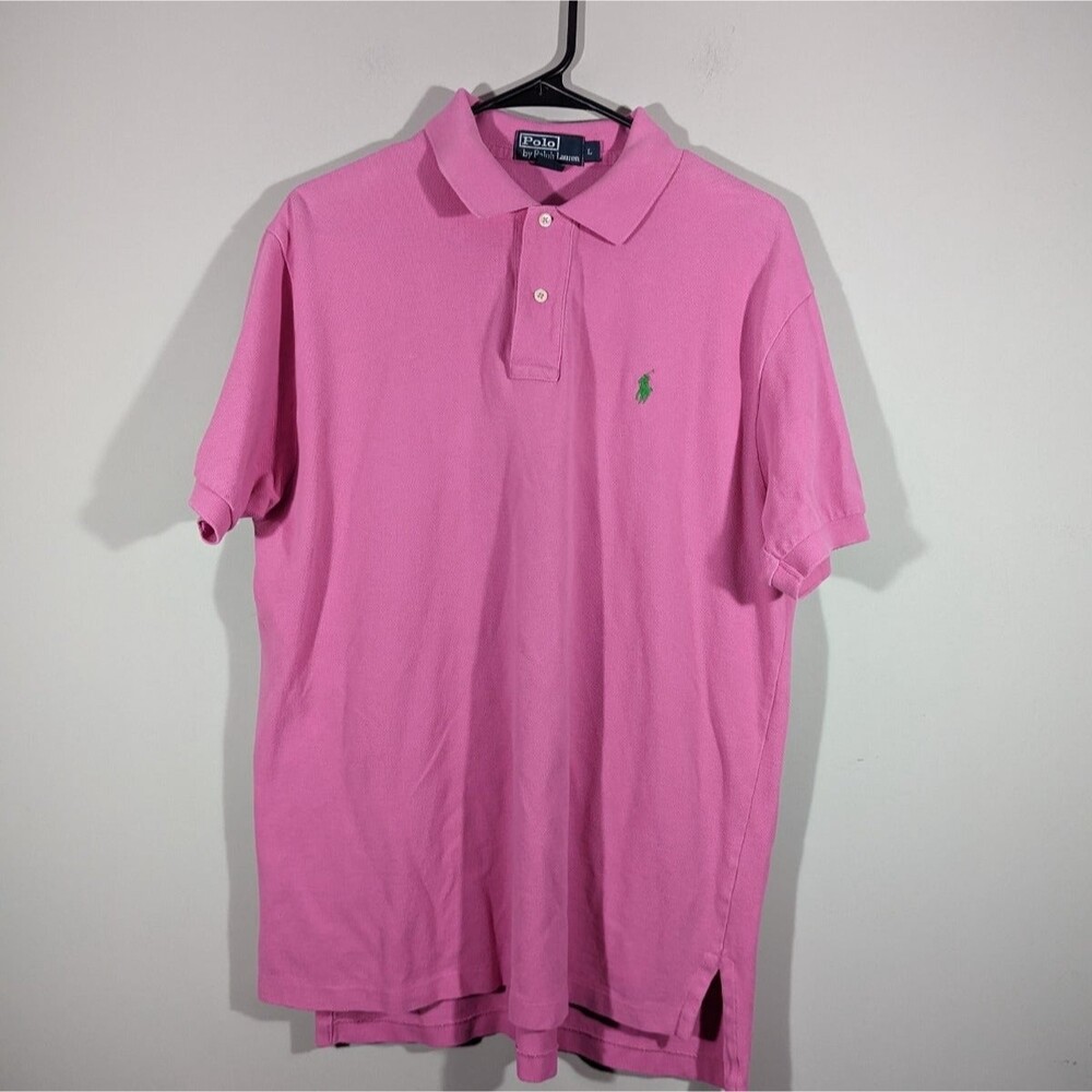 Polo by Ralph Lauren Top Men Sz L Pink Short Sleeve Preppy Polo Shirt